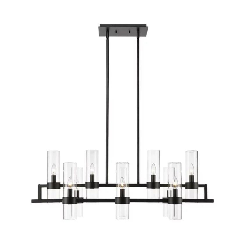Luster Gaze Brio Rectangle Chandelier 43" - Background Shot