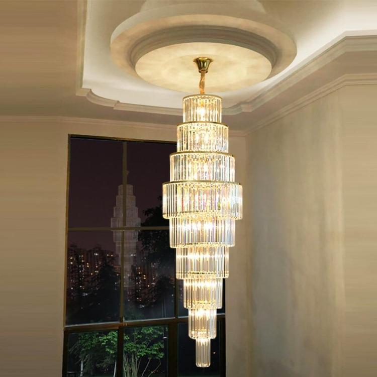 Luster Gaze Grand Radiance Multi-Tier Chandelier - grand American foyer with soaring ceiling