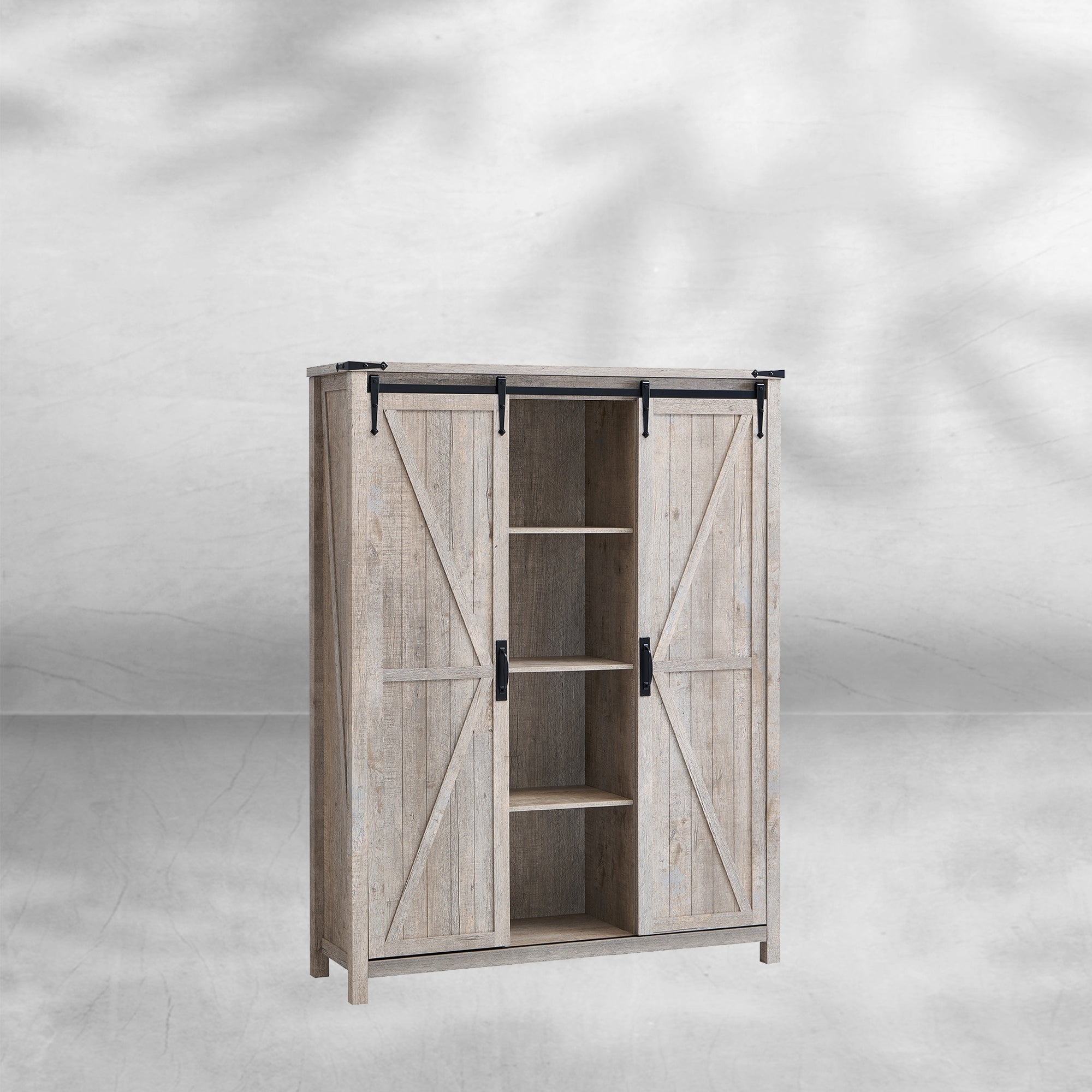 7-Tier Antique White Farmhouse Shoe Storage Cabinet Organizer