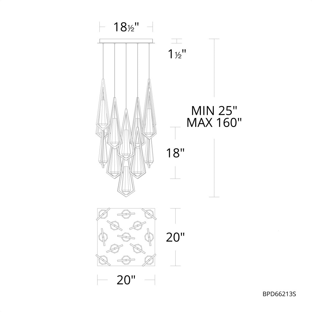 Luster Gaze Radiant Dust Linear Chandelier - Background Shot