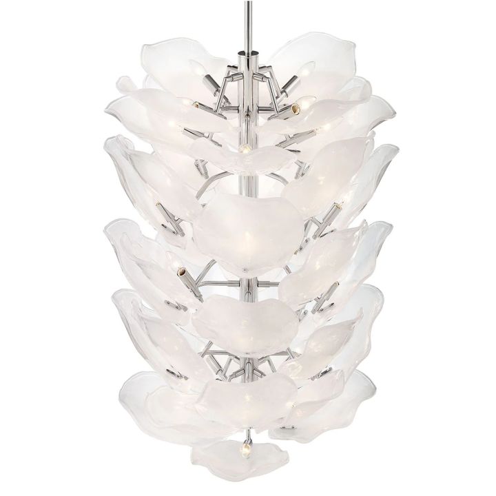 Luster Gaze Veridian Bloom Glass Chandelier - Background Shot
