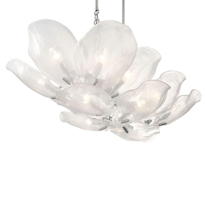 Luster Gaze Veridian Bloom Glass Chandelier - Background Shot