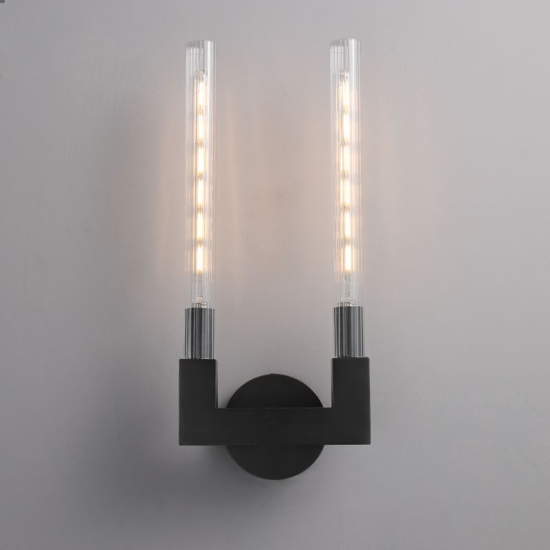 Luster Gaze Prismatic Candlestick Brass Glass Wall Sconce - Background Shot