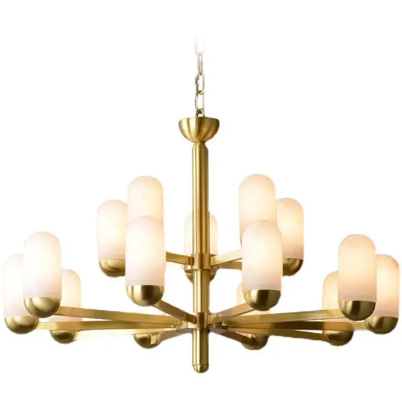 Alabaster Brass Chandelier Living Dining Lighting