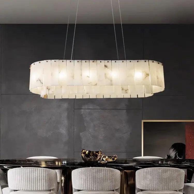 Alabaster Dining Room Round Chandelier Lighting