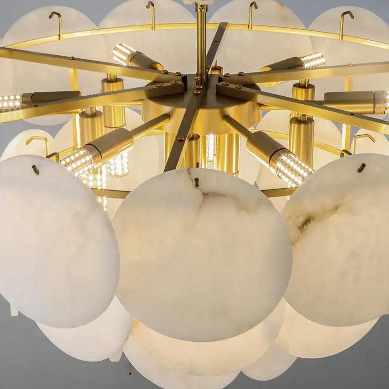 Spain Alabaster Brass Living Room Chandelier