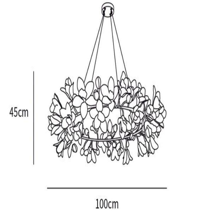 Luster Gaze Verdant Bloom Ceramic Chandelier - Background Shot