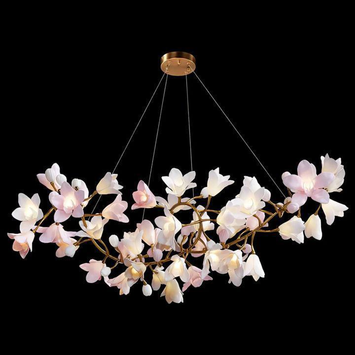 Luster Gaze Verdant Bloom Ceramic Chandelier - Background Shot
