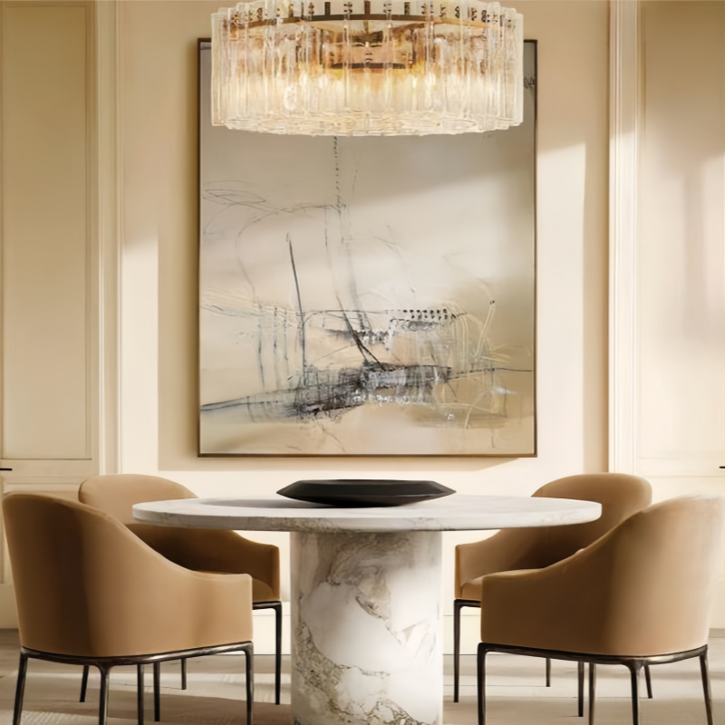 Loxel Smoke Glass Round Chandelier 36"48"