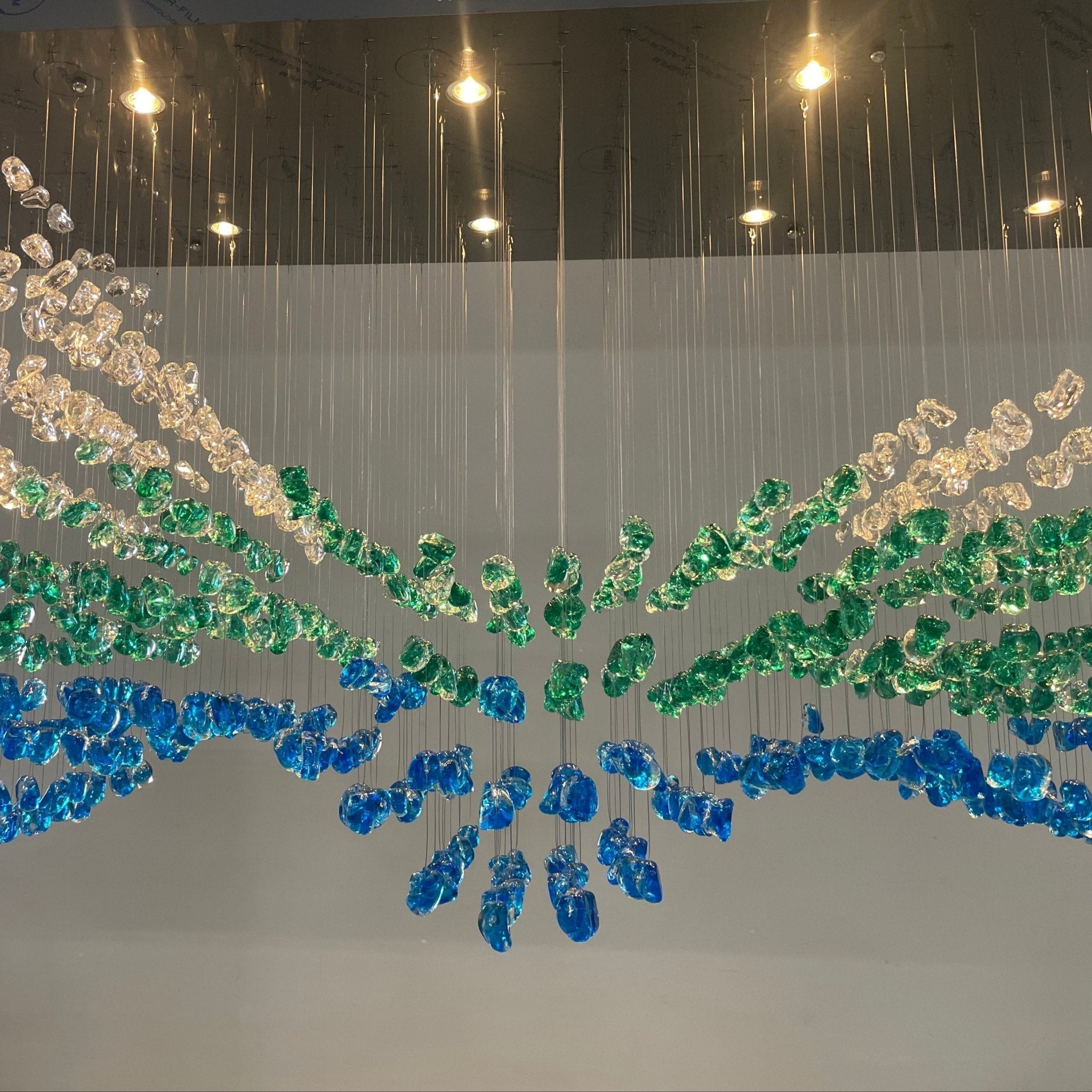 Crystal Stone Crystal Spiral Chandelier