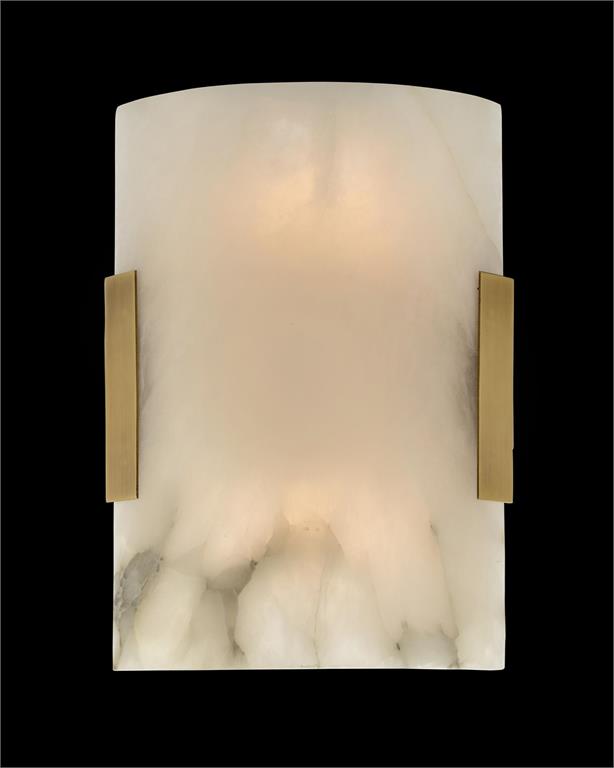 Luster Gaze Veridian Alabaster Curved Wall Sconce - Background Shot