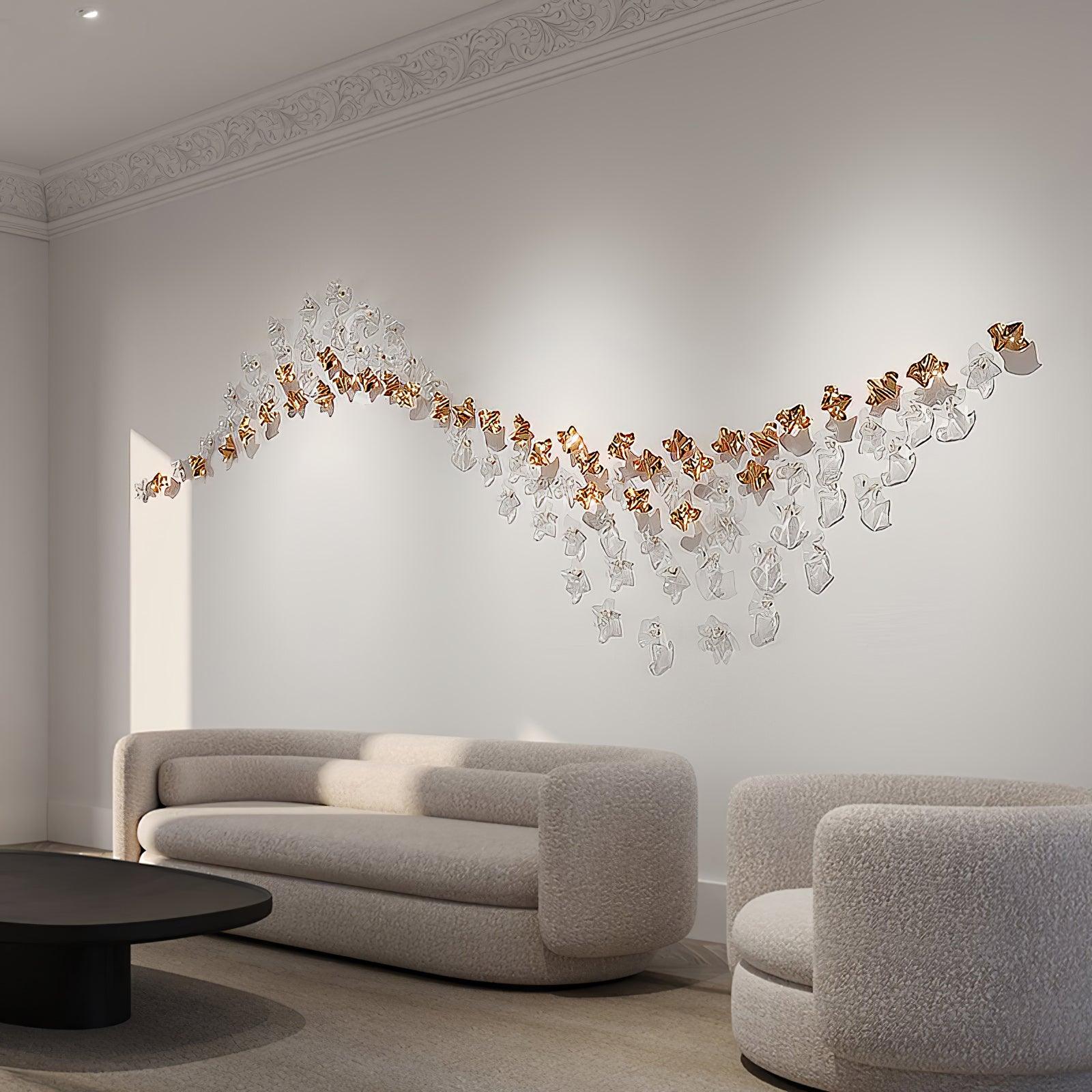 Galaxy Tidal Art Glass Crystal Spiral Chandelier