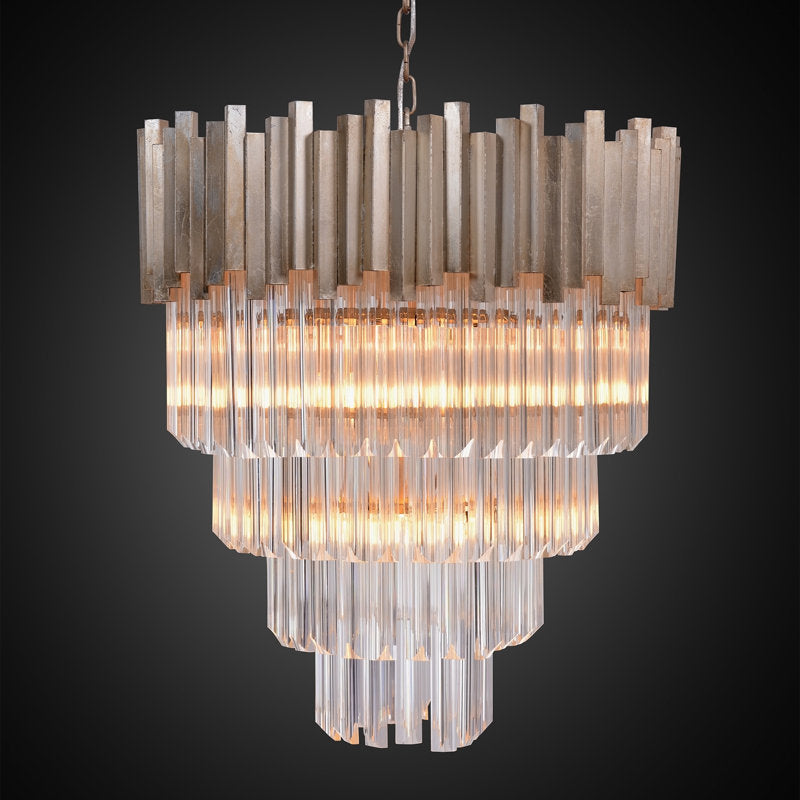 Luster Gaze Veridian Grandeur Glass Chandelier - Background Shot