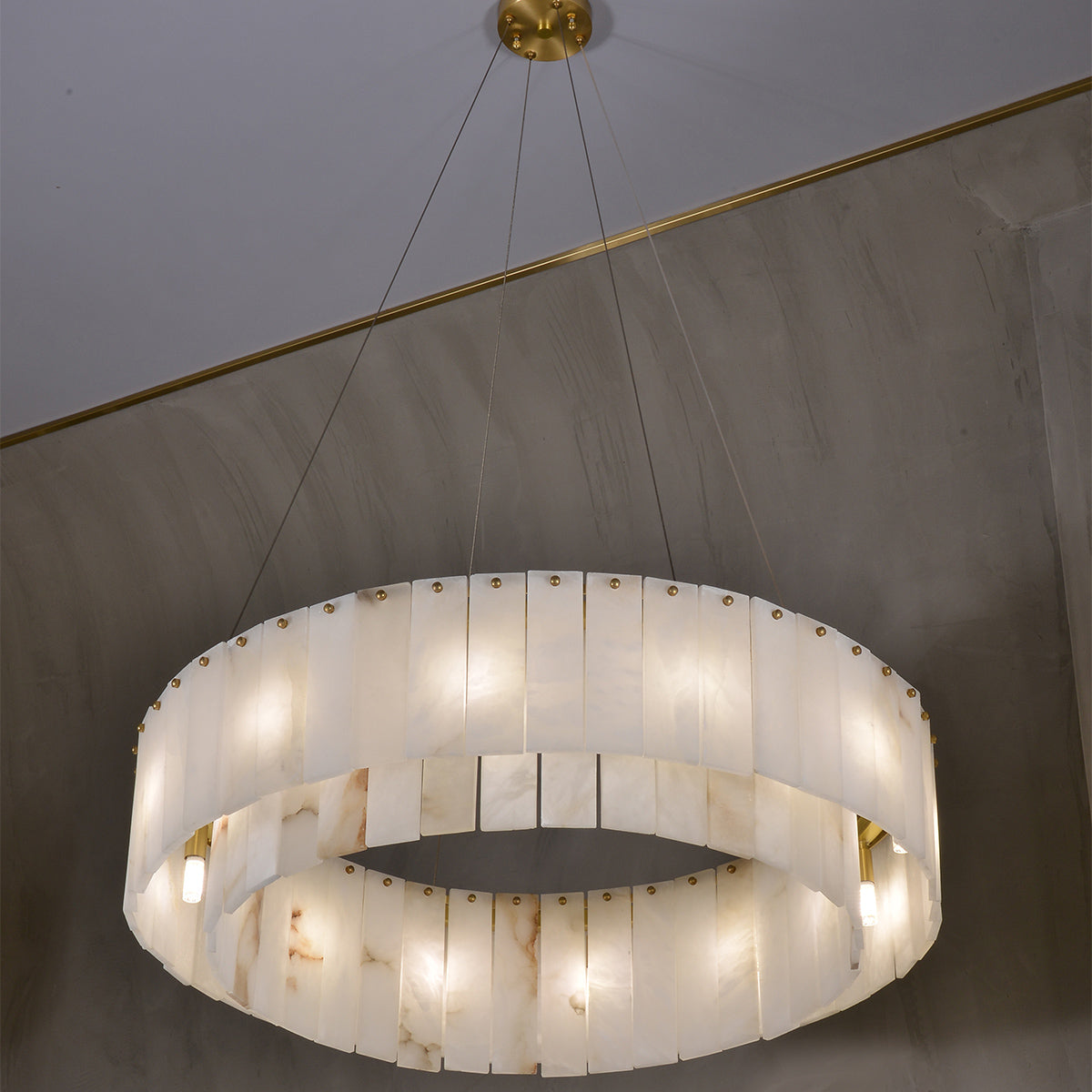 Round Alabaster Chandelier