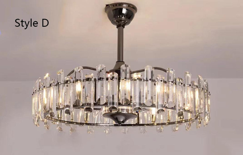 New Modern Invisible Fan Light Candle Crystal Chandelier
