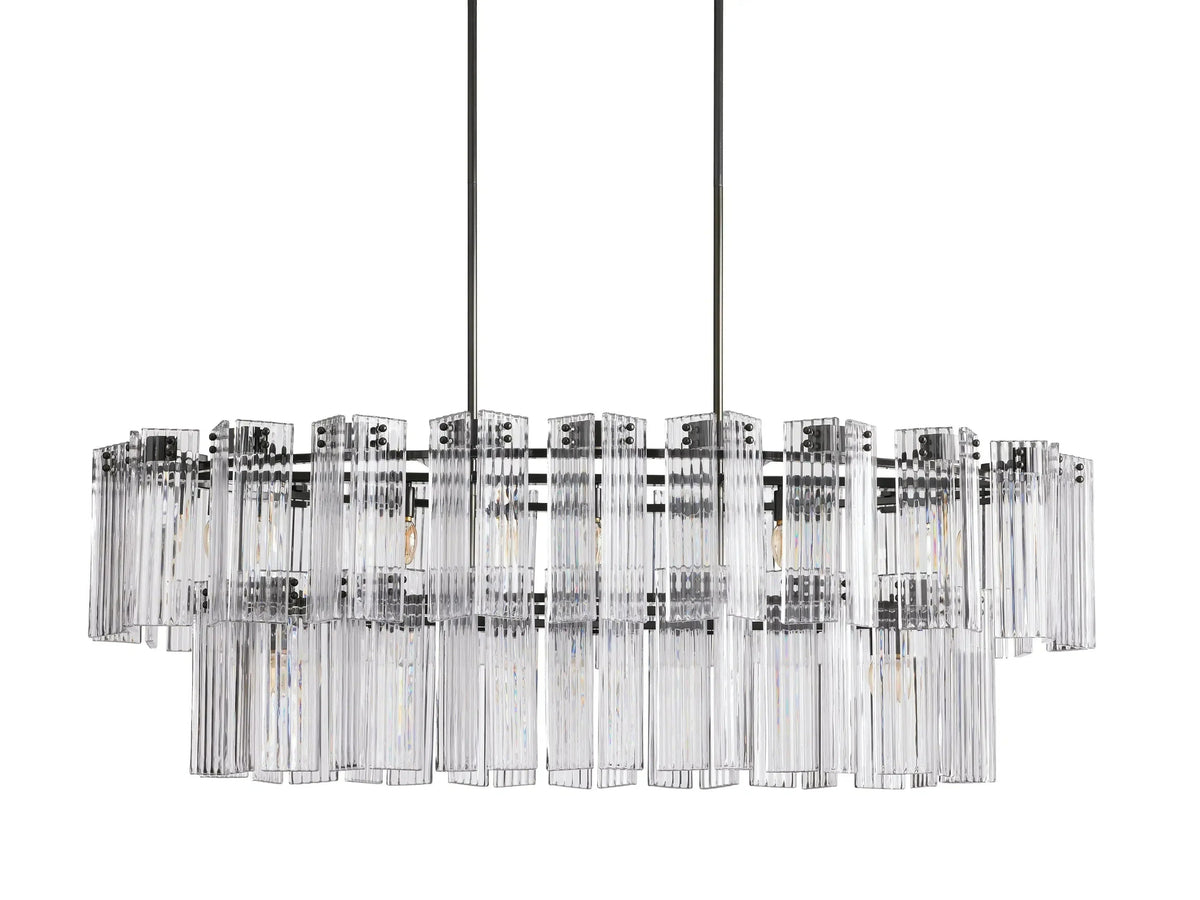 Delsie Oval Art Glass Chandelier