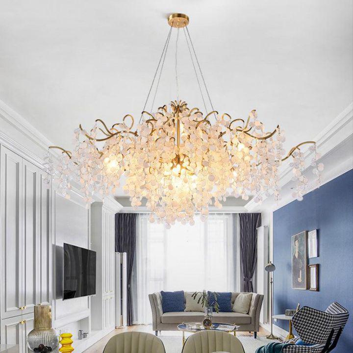 Luster Gaze Verdant Canopy Linear Branch Chandelier - American transitional great room with cathedral ceiling