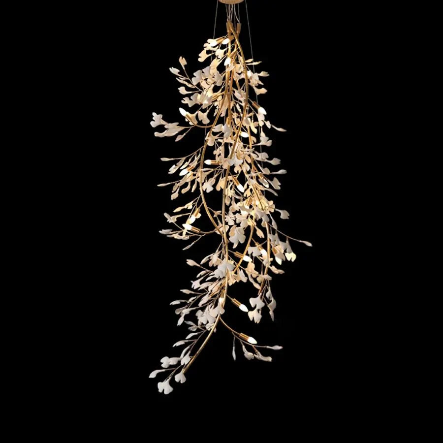 Ceramic Ginkgo Leaf Chandelier