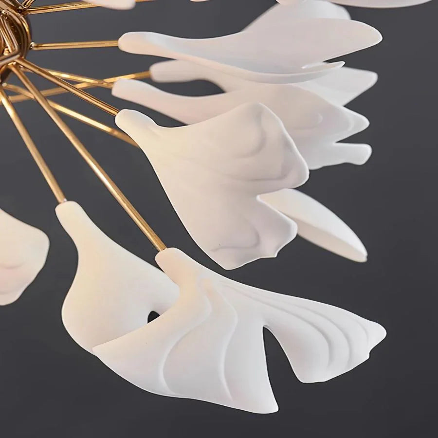 Ceramic Ginkgo Leaf Chandelier