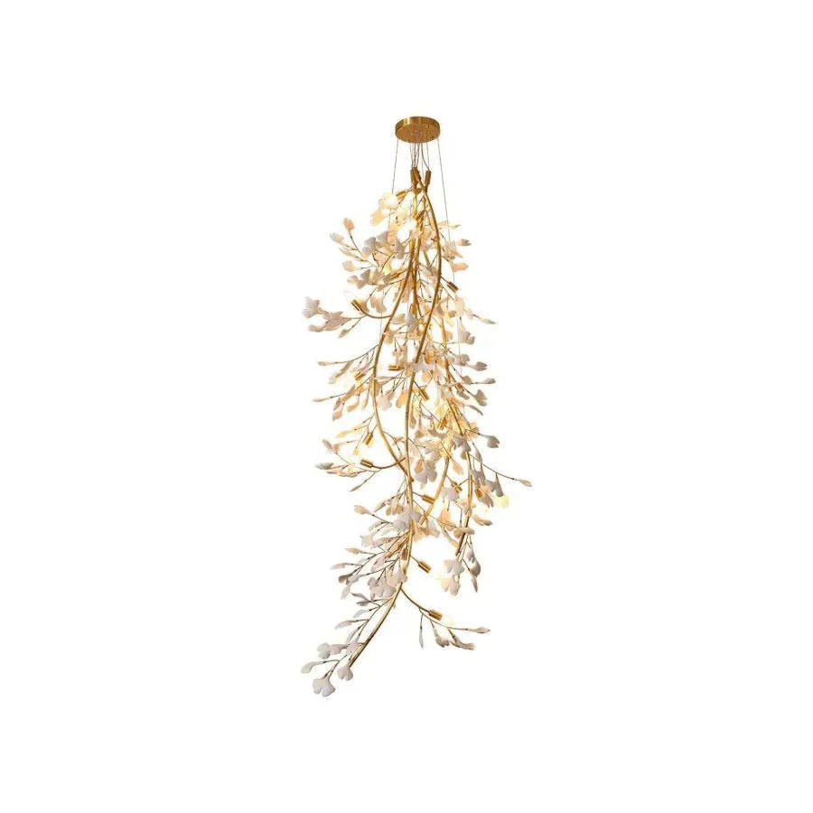 Ceramic Ginkgo Leaf Chandelier