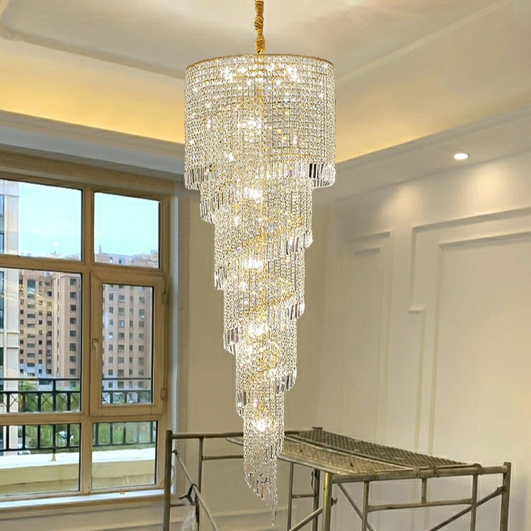 Luster Gaze Grand Lumina K9 Crystal Chandelier - grand American estate foyer