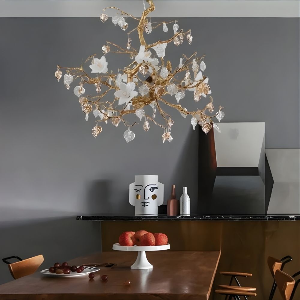 Flaviar Crystal Flower Branch Chandelier