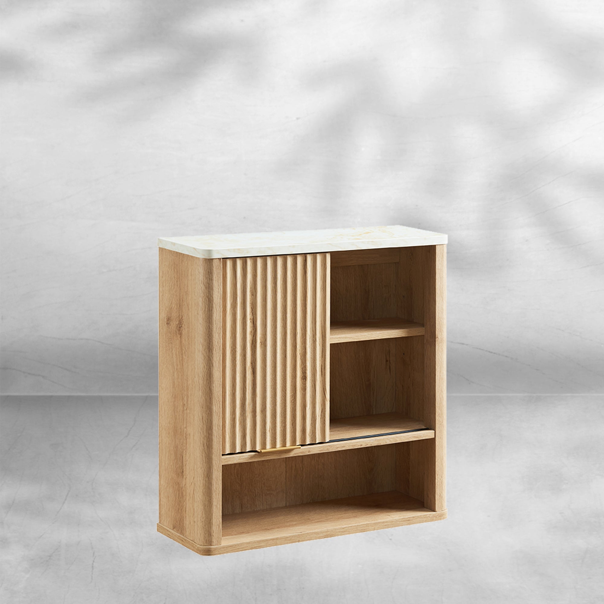 Bathroom Wall Cabinet with Fluted Door and Adjustable Shelf