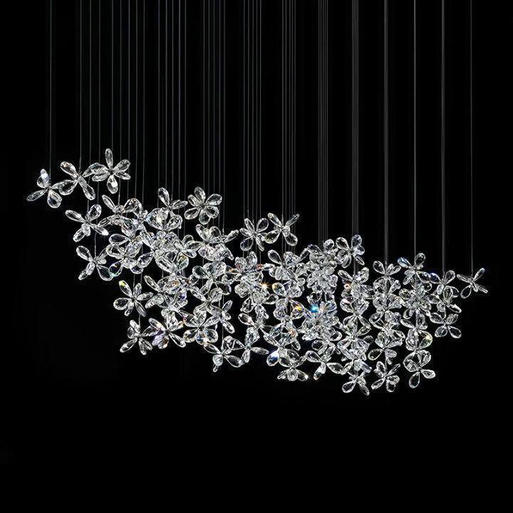 Luster Gaze Ethereal Bloom Crystal Chandelier - Background Shot
