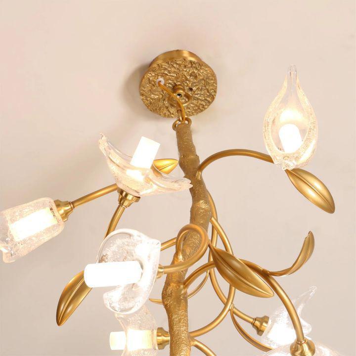 Luster Gaze Botanical Bloom Brass Chandelier - Background Shot