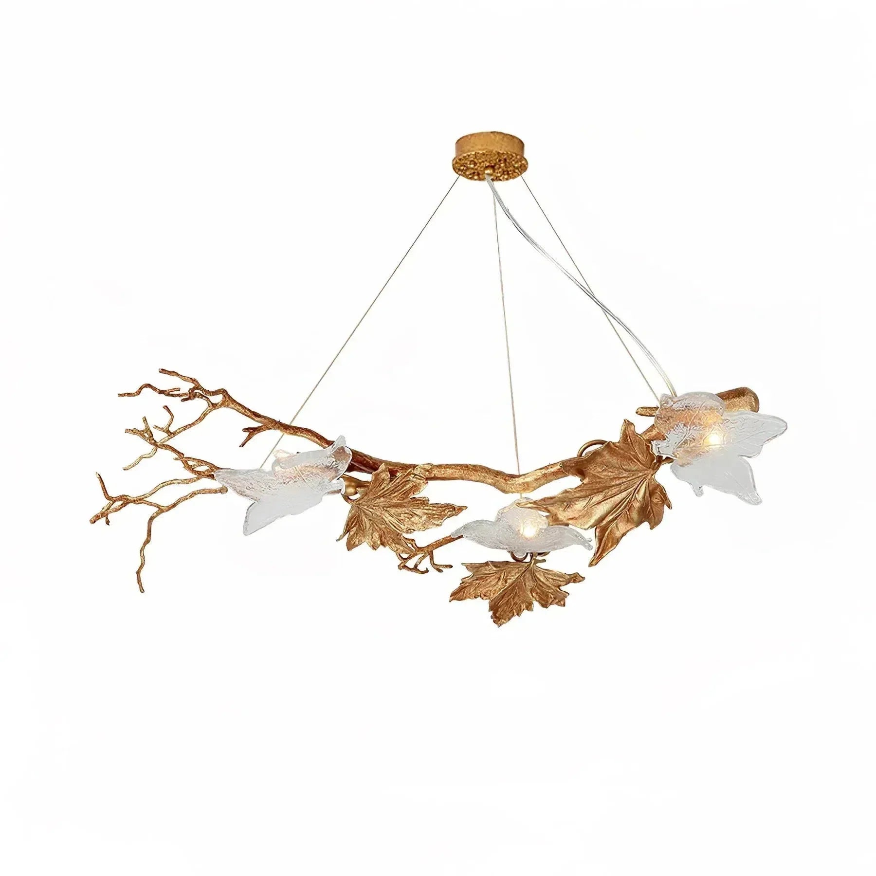 Luster Gaze Veridian Branch Brass Chandelier - Background Shot