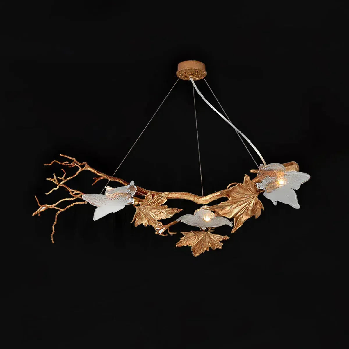 Luster Gaze Veridian Branch Brass Chandelier - Background Shot