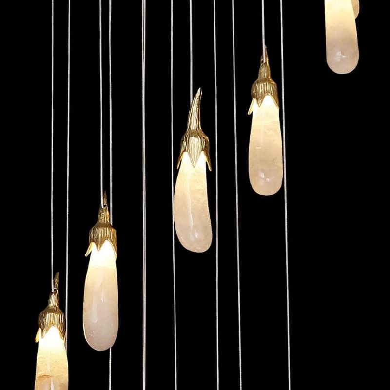 Besy Rock Crystal Eggplant Pendant Light