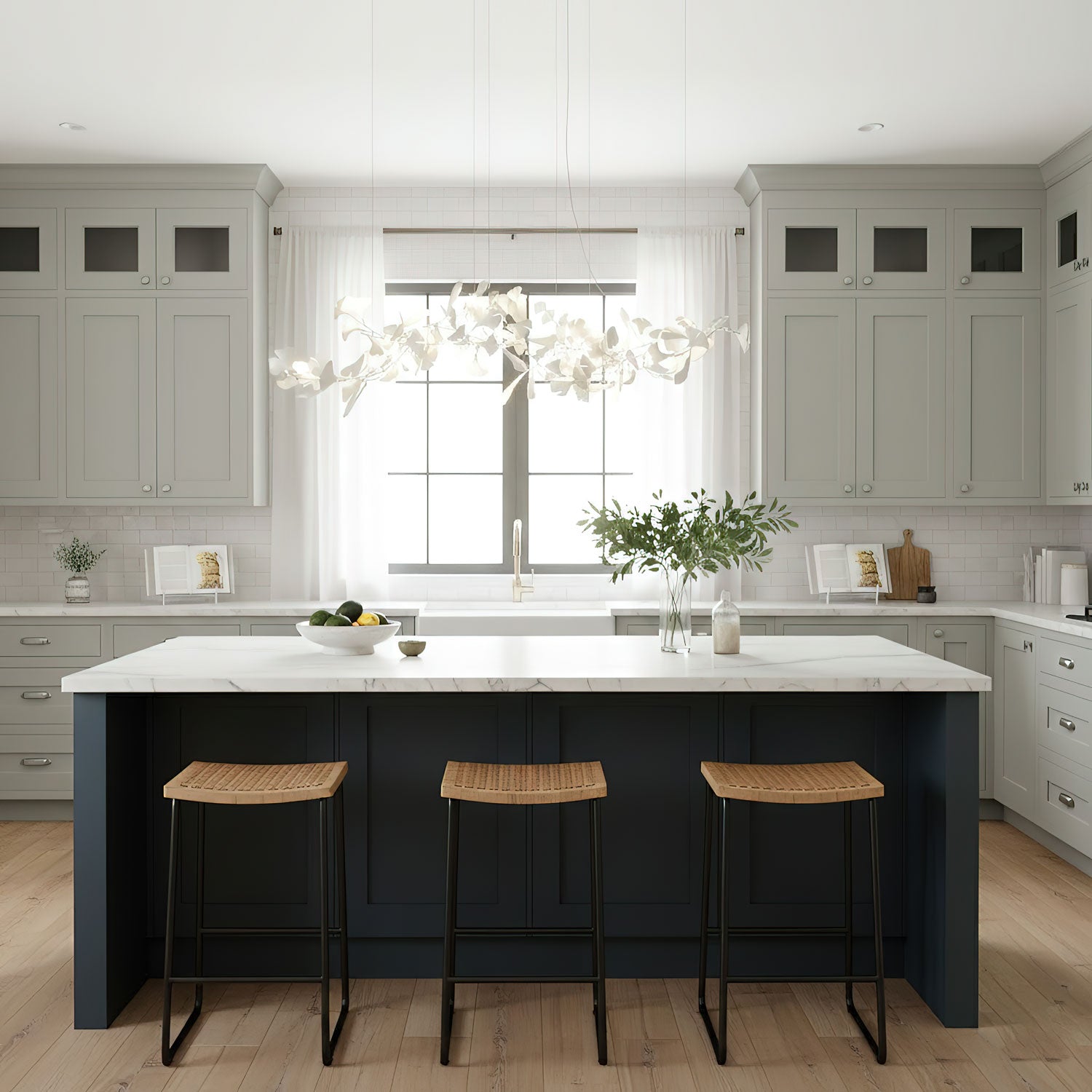 Gingko Ceramic Branch Chandelier E