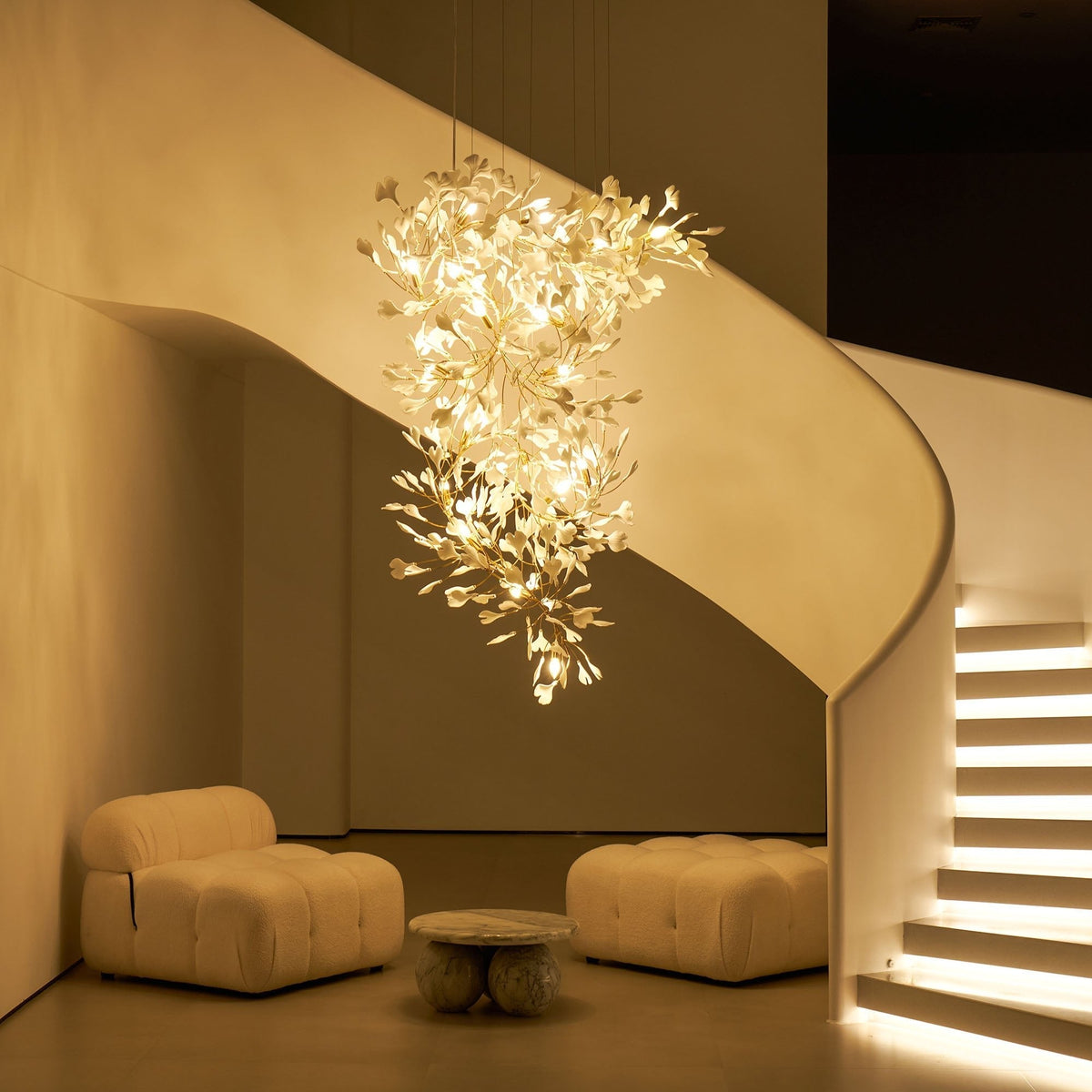 Gingko Ceramic Branch Chandelier F
