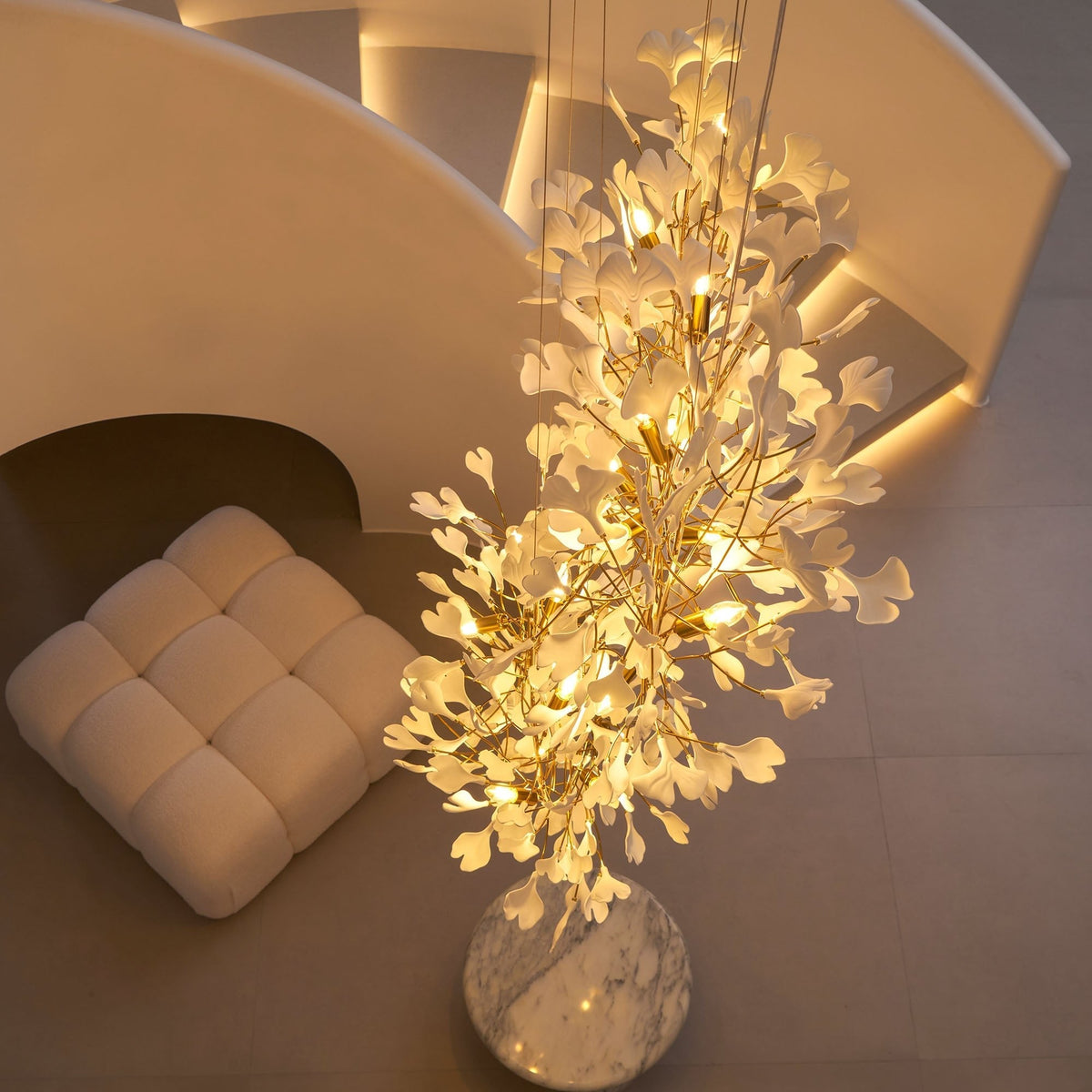 Gingko Ceramic Branch Chandelier F