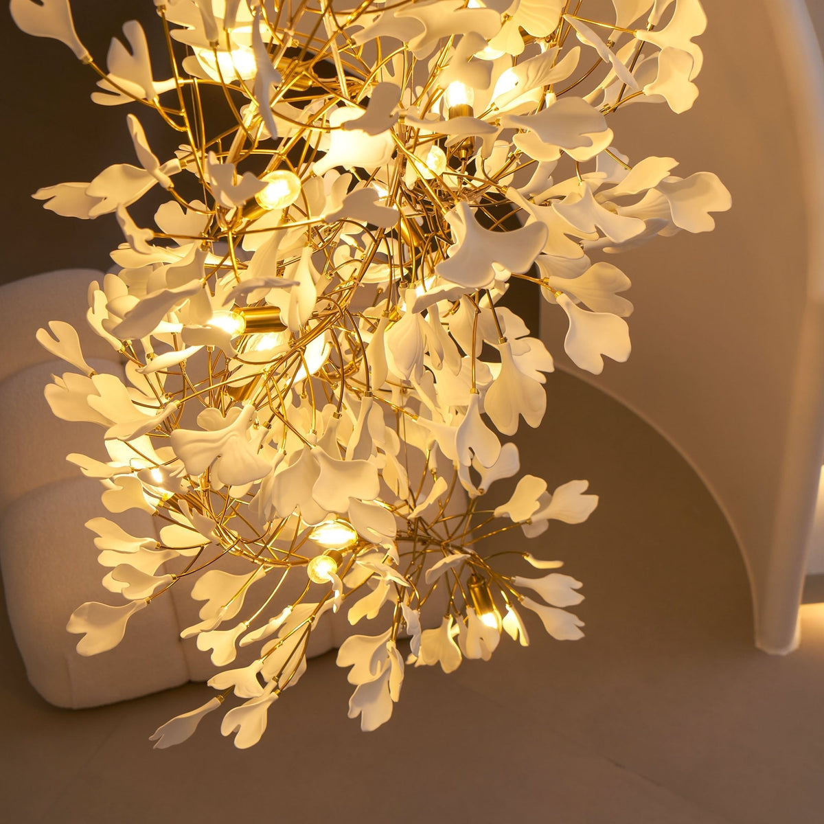 Gingko Ceramic Branch Chandelier F