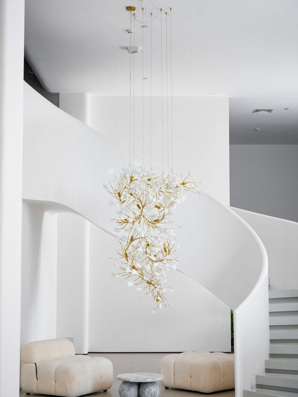 Gingko Ceramic Branch Chandelier F