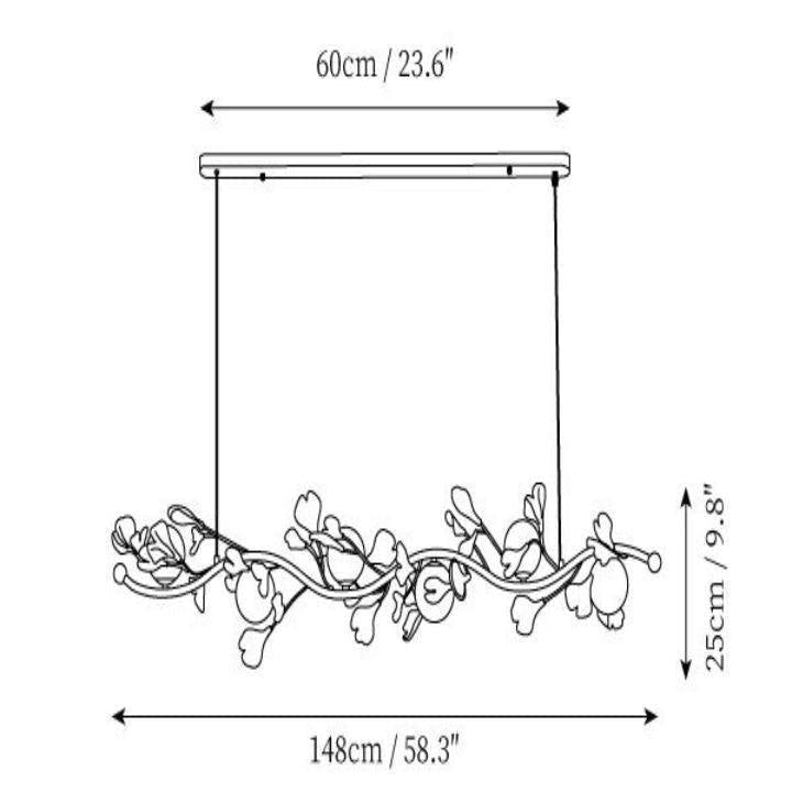 Luster Gaze Ginkgo Bloom Glass Chandelier - Background Shot