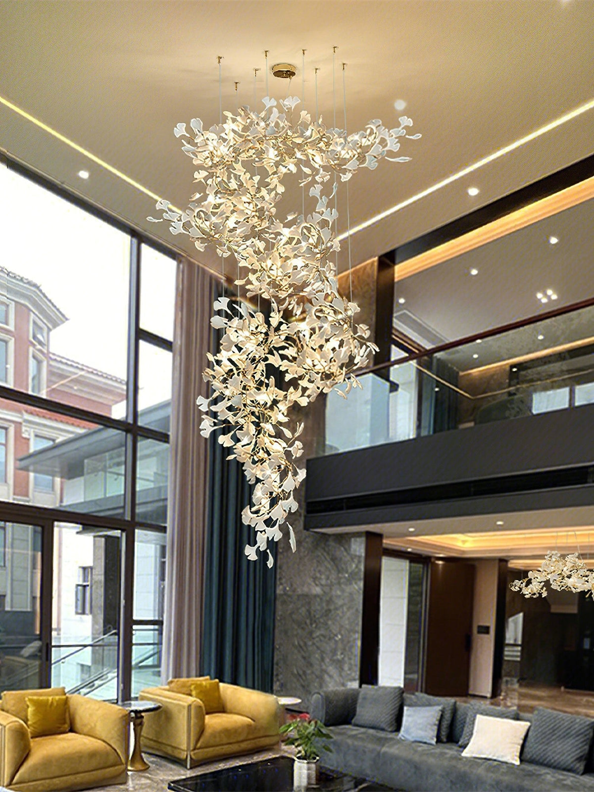 Gingko Ceramic Branch Chandelier F
