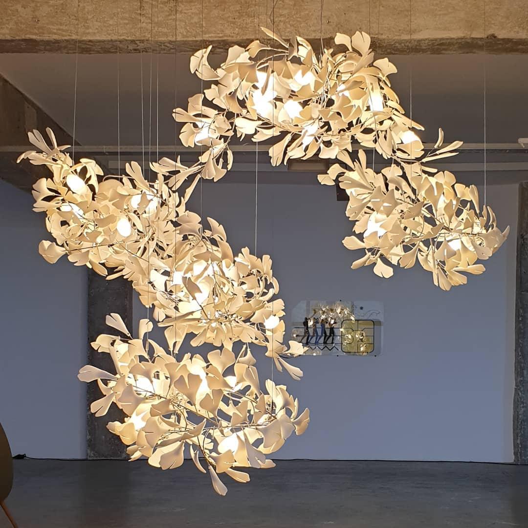 Gingko Ceramic Branch Chandelier F