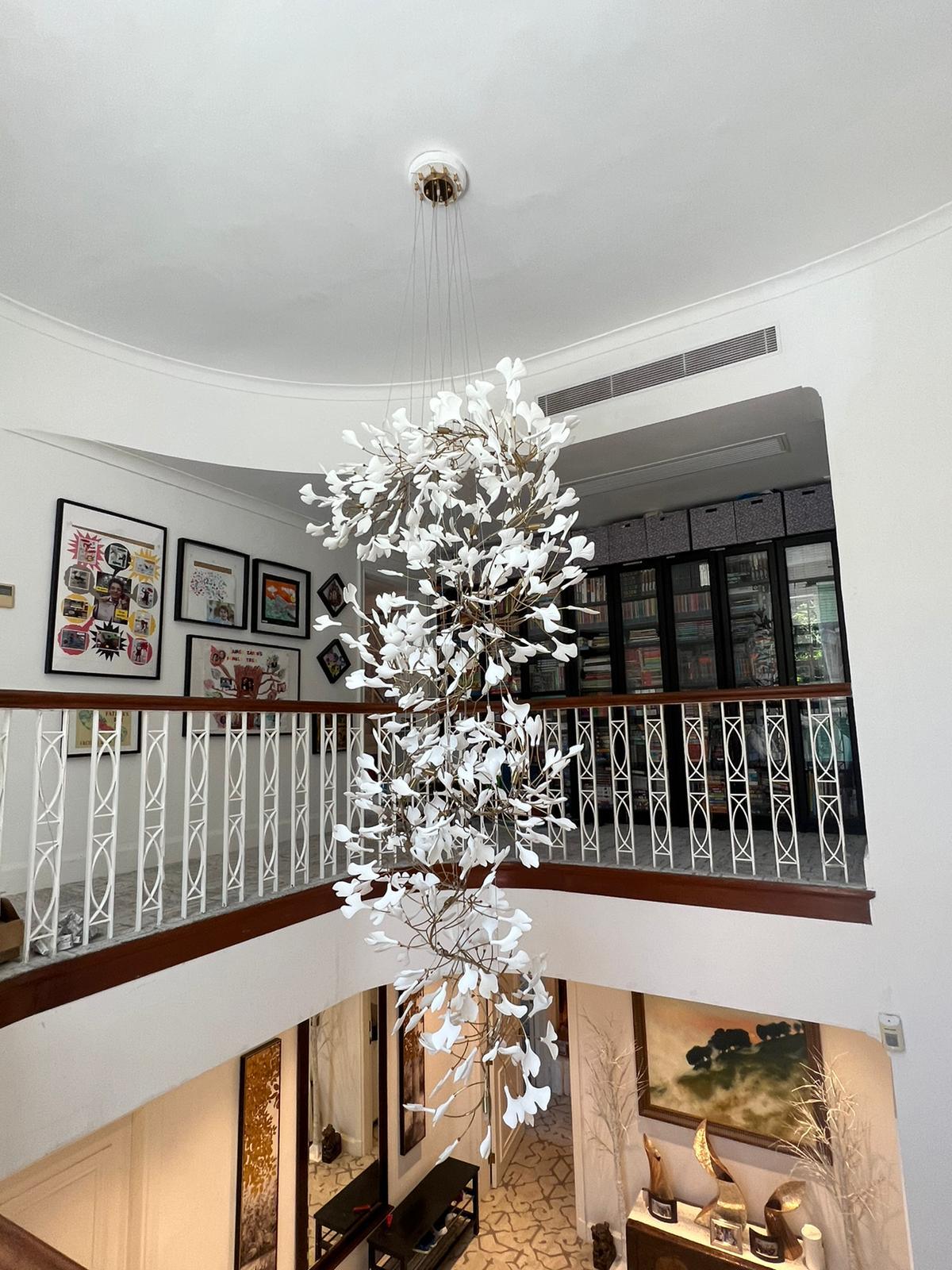 Gingko Ceramic Branch Chandelier F
