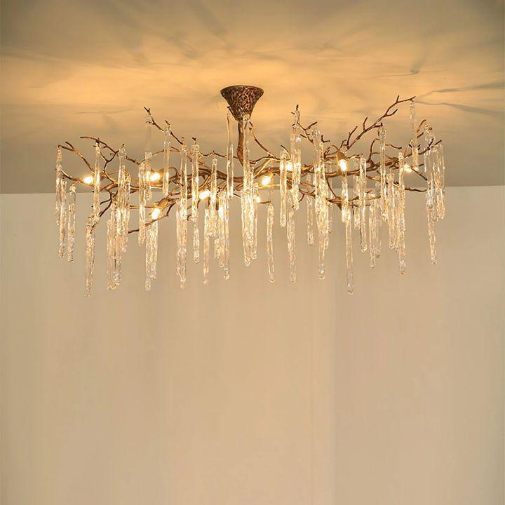 Luster Gaze Winterbloom Branch Crystal Chandelier - Background Shot
