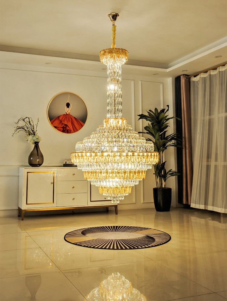 Luster Gaze Grand Empire Tiered Crystal Chandelier - Background Shot
