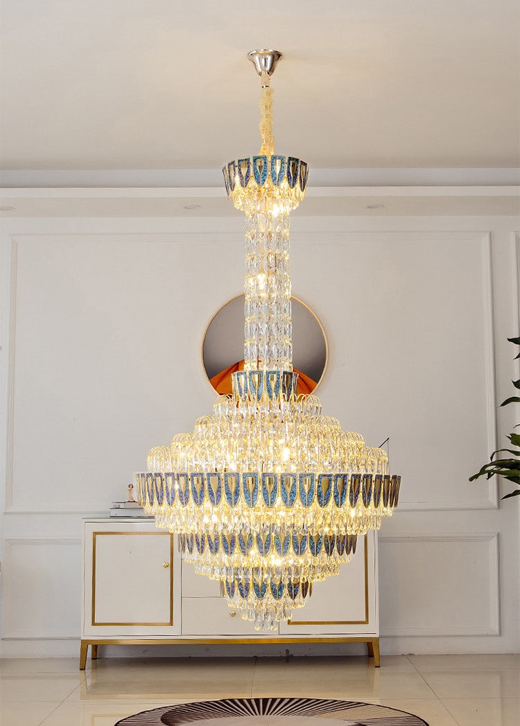 Luster Gaze Grand Empire Tiered Crystal Chandelier - Background Shot