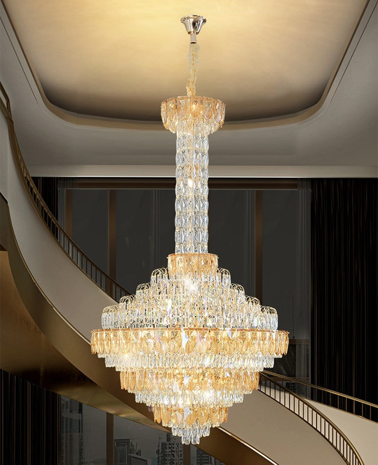 Luster Gaze Grand Empire Tiered Crystal Chandelier - Background Shot
