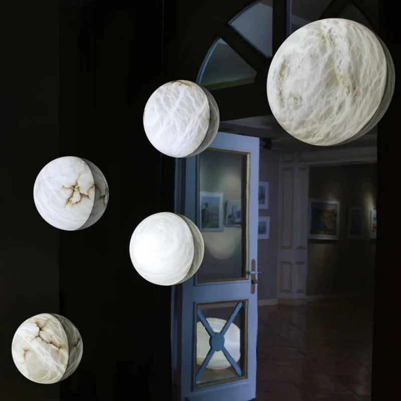 Alabaster Hemisphere Wall Sconce 5.9" D 7.9" D 11.8" D Herman Lighting