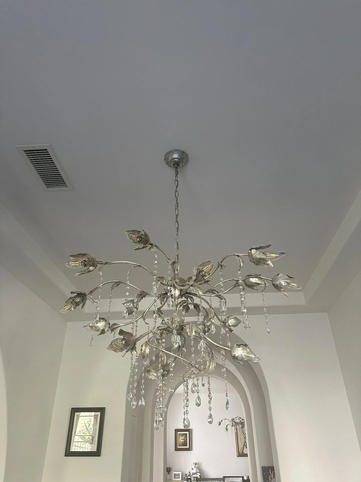 Kalie Crystal Round Chandelier 40" D- Silver
