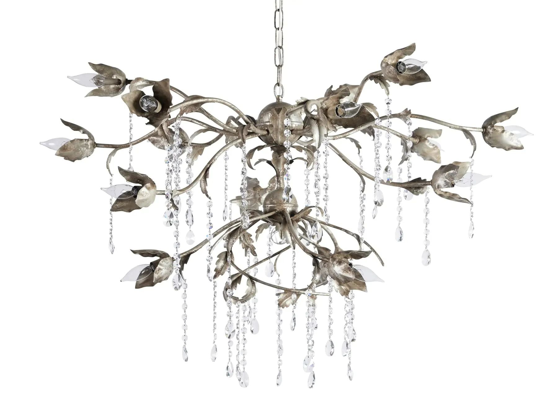 Kalie Crystal Round Chandelier 40" D- Silver