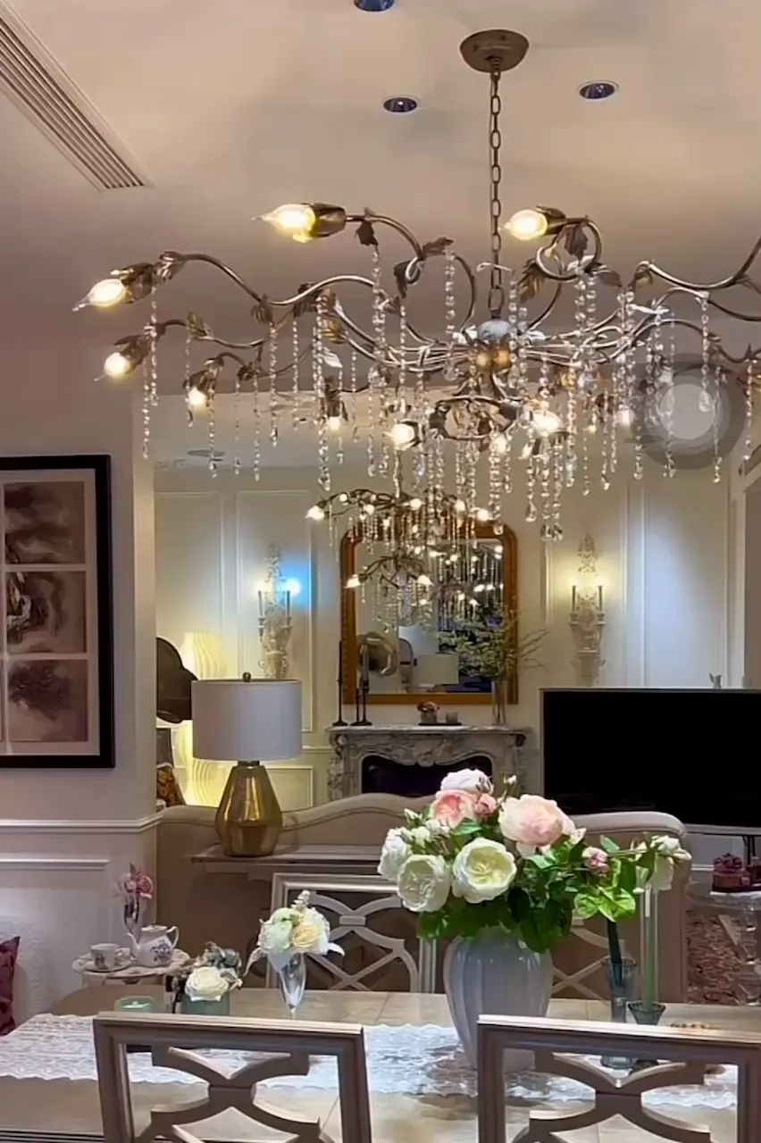 Kalie Crystal Round Chandelier 40" D- Silver