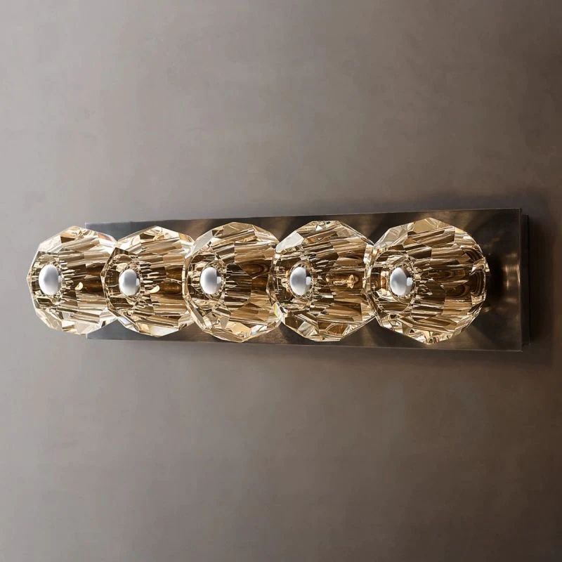 Kristina Clear Glass Linear Grand Bathroom Wall Sconce